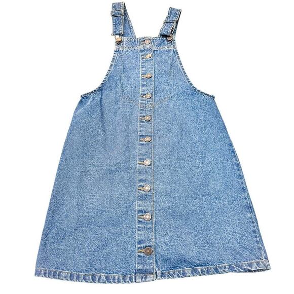 Noisy May Dungaree Denim Dress Button Front Vintage Overalls Size Small - Picture 1 of 7
